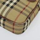 Burberrys Nova Check Clutch Bag PVC Beige Gold Auth ep9636-9