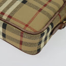 Burberrys Nova Check Clutch Bag PVC Beige Gold Auth ep9636-11