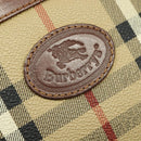 Burberrys Nova Check Clutch Bag PVC Beige Gold Auth ep9636-12