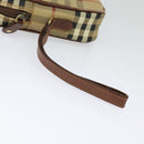 Burberrys Nova Check Clutch Bag PVC Beige Gold Auth ep9636-6