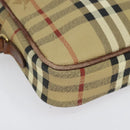 Burberrys Nova Check Clutch Bag PVC Beige Gold Auth ep9636-8