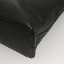 BURBERRY Tote Bag Leather Black Gold Auth ep9639-16