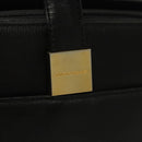 BURBERRY Tote Bag Leather Black Gold Auth ep9639-10