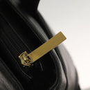 BURBERRY Tote Bag Leather Black Gold Auth ep9639-11