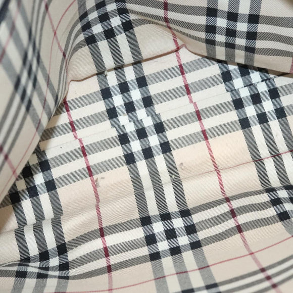 BURBERRY Tote Bag Leather Black Gold Auth ep9639