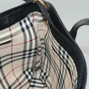 BURBERRY Tote Bag Leather Black Gold Auth ep9639-18