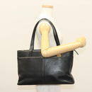 BURBERRY Tote Bag Leather Black Gold Auth ep9639-22
