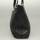 BURBERRY Tote Bag Leather Black Gold Auth ep9639-3
