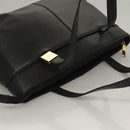 BURBERRY Tote Bag Leather Black Gold Auth ep9639-6