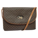 CELINE Macadam Canvas Shoulder Bag PVC Leather Brown Gold Auth ep9642-1