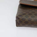 CELINE Macadam Canvas Shoulder Bag PVC Leather Brown Gold Auth ep9642-9