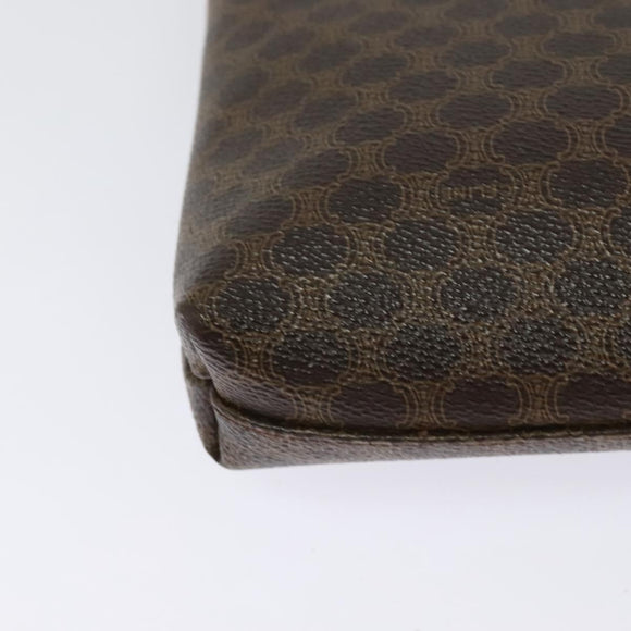 CELINE Macadam Canvas Shoulder Bag PVC Leather Brown Gold Auth ep9642