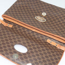 CELINE Macadam Canvas Shoulder Bag PVC Leather Brown Gold Auth ep9642-10