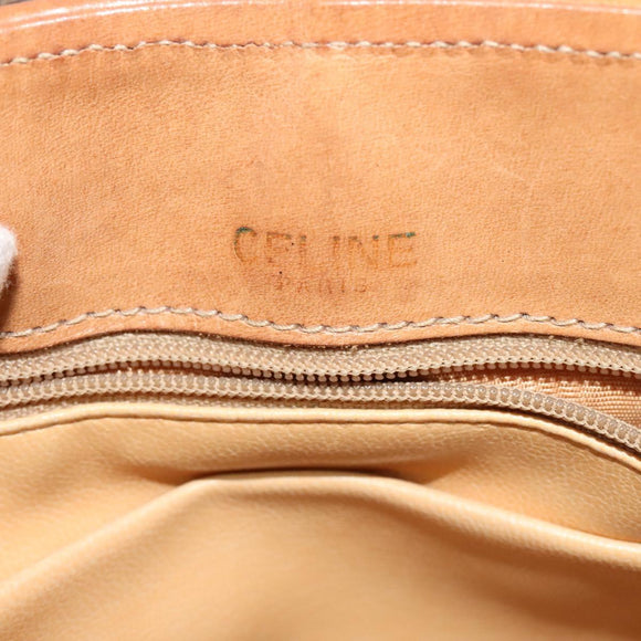 CELINE Macadam Canvas Shoulder Bag PVC Leather Brown Gold Auth ep9642