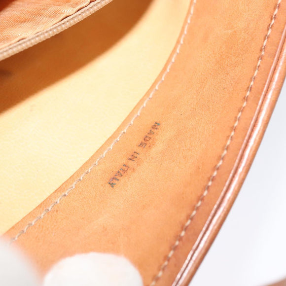 CELINE Macadam Canvas Shoulder Bag PVC Leather Brown Gold Auth ep9642