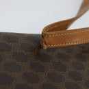 CELINE Macadam Canvas Shoulder Bag PVC Leather Brown Gold Auth ep9642-8