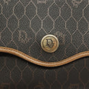 Christian Dior Honeycomb Canvas Shoulder Bag PVC Black Gold Auth ep9643-14