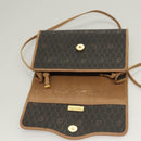 Christian Dior Honeycomb Canvas Shoulder Bag PVC Black Gold Auth ep9643-15