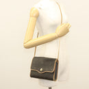 Christian Dior Honeycomb Canvas Shoulder Bag PVC Black Gold Auth ep9643-20