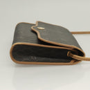 Christian Dior Honeycomb Canvas Shoulder Bag PVC Black Gold Auth ep9643-4