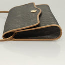 Christian Dior Honeycomb Canvas Shoulder Bag PVC Black Gold Auth ep9643-5