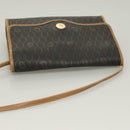 Christian Dior Honeycomb Canvas Shoulder Bag PVC Black Gold Auth ep9643-6
