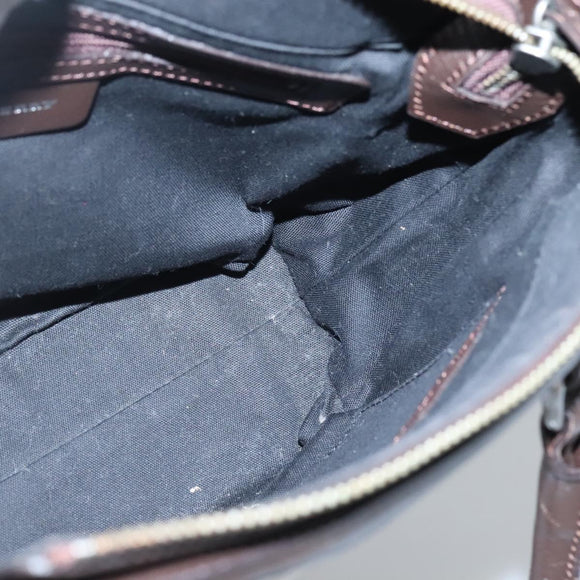 BURBERRY Nova Check Hand Bag Canvas Beige Silver Auth ep9645