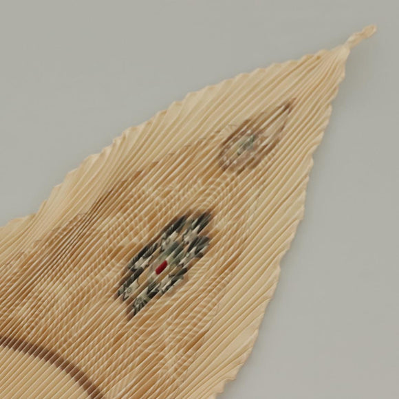 HERMES Pleated Carre 90 Scarf ""SULFURE&PRESSE PAPIERS2 "" Silk Auth ep9648