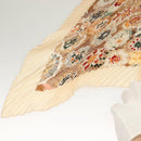 HERMES Pleated Carre 90 Scarf ""SULFURE&PRESSE PAPIERS2 "" Silk Auth ep9648-2