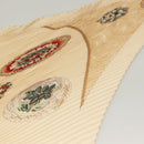 HERMES Pleated Carre 90 Scarf ""SULFURE&PRESSE PAPIERS2 "" Silk Auth ep9648-5