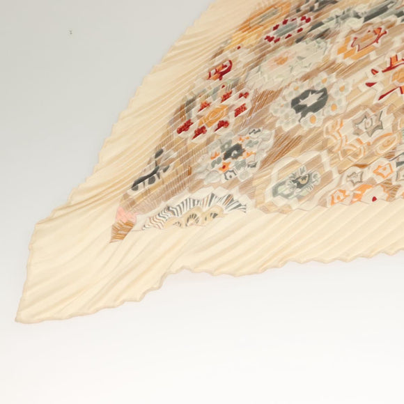 HERMES Pleated Carre 90 Scarf ""SULFURE&PRESSE PAPIERS2 "" Silk Auth ep9648