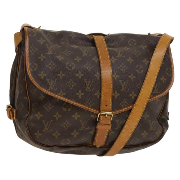 LOUIS VUITTON Monogram Saumur 35 Shoulder Bag M42254 LV Auth ep9649