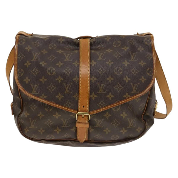 LOUIS VUITTON Monogram Saumur 35 Shoulder Bag M42254 LV Auth ep9649