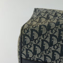 Christian Dior Trotter Canvas Boston Bag Navy Gold Auth ep9664-16