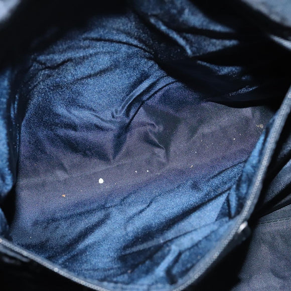 Christian Dior Trotter Canvas Boston Bag Navy Gold Auth ep9664