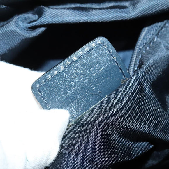 Christian Dior Trotter Canvas Boston Bag Navy Gold Auth ep9664