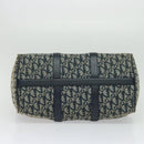 Christian Dior Trotter Canvas Boston Bag Navy Gold Auth ep9664-5