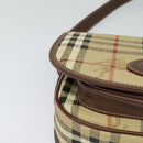 Burberrys Nova Check Shoulder Bag PVC Leather Beige Gold Auth ep9677-9