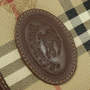 Burberrys Nova Check Shoulder Bag PVC Leather Beige Gold Auth ep9677-17