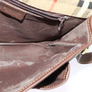 Burberrys Nova Check Shoulder Bag PVC Leather Beige Gold Auth ep9677-19