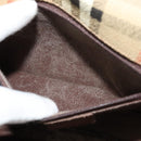 Burberrys Nova Check Shoulder Bag PVC Leather Beige Gold Auth ep9677-12