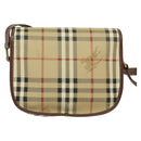 Burberrys Nova Check Shoulder Bag PVC Leather Beige Gold Auth ep9677-2