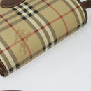 Burberrys Nova Check Shoulder Bag PVC Leather Beige Gold Auth ep9677-6