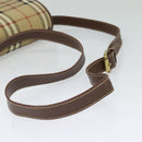 Burberrys Nova Check Shoulder Bag PVC Leather Beige Gold Auth ep9677-7