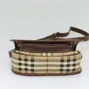 Burberrys Nova Check Shoulder Bag PVC Leather Beige Gold Auth ep9677-5