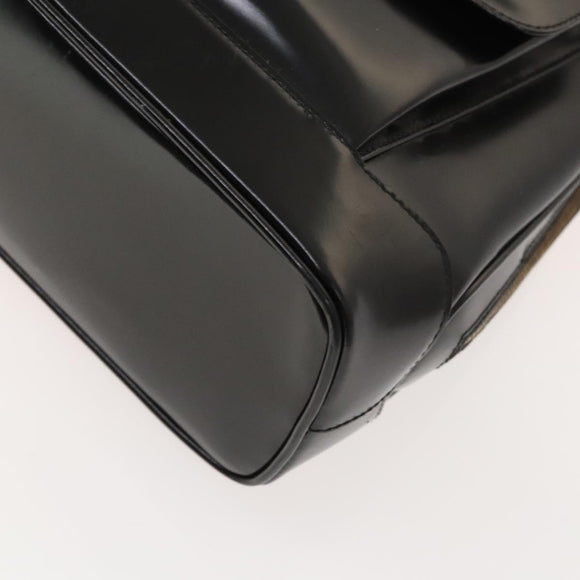 GUCCI Shoulder Bag Patent leather Black Gold Auth ep9690