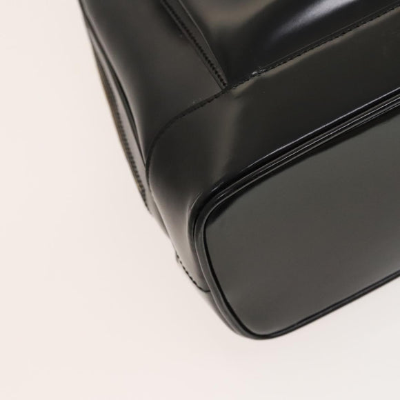 GUCCI Shoulder Bag Patent leather Black Gold Auth ep9690