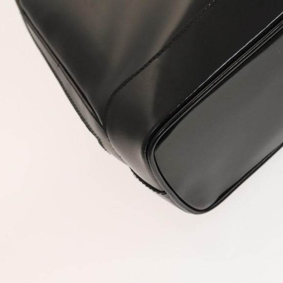 GUCCI Shoulder Bag Patent leather Black Gold Auth ep9690