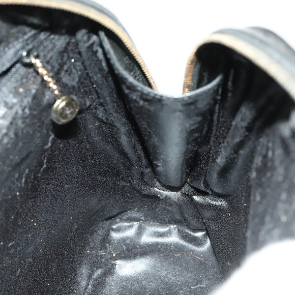 GUCCI Shoulder Bag Patent leather Black Gold Auth ep9690