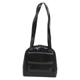 GUCCI Shoulder Bag Patent leather Black Gold Auth ep9690 - 0